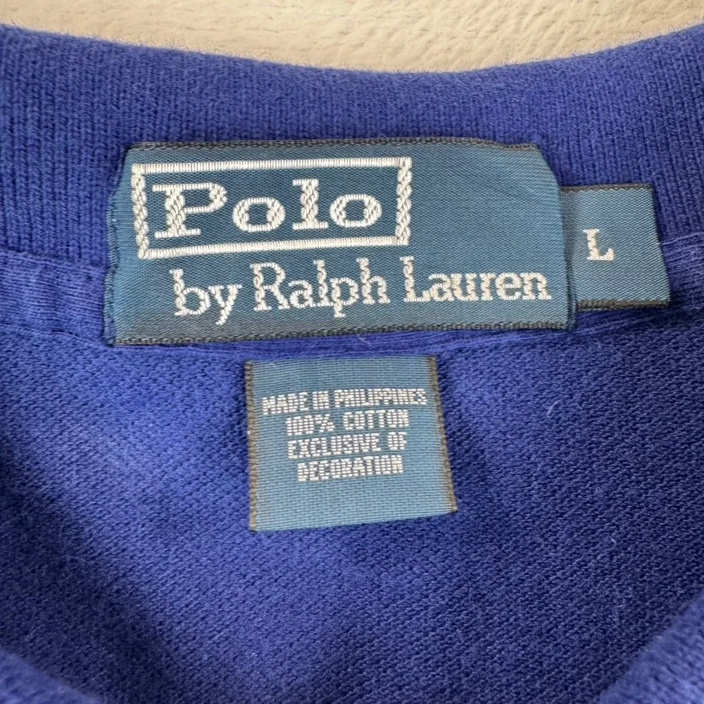 Polo Ralph Lauren Polo Shirt Mens L Blue Lime Green Pony Short Slv Pique Cotton